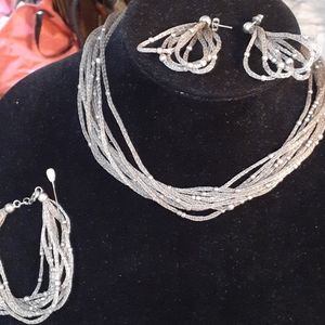 Sterling silver mesh set